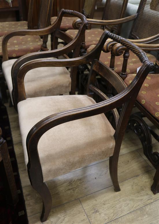 A pair of Regency mahogany carvers